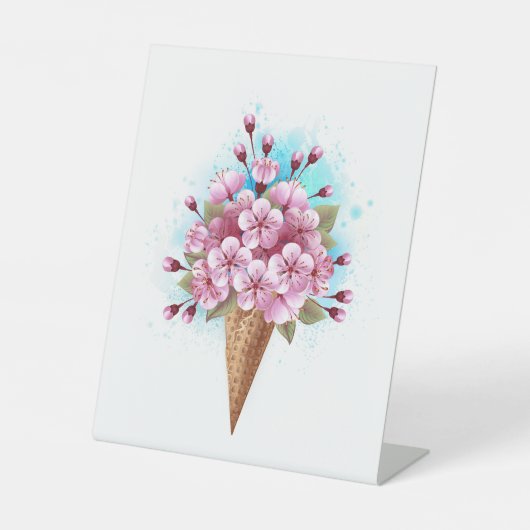 Rosa Sakura Ice Waffel Sockelschild (Vorderseite)