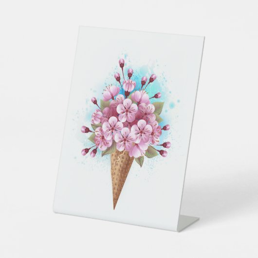 Rosa Sakura Ice Waffel Sockelschild (Vorderseite)