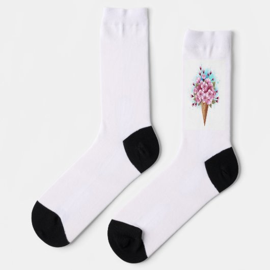 Rosa Sakura Ice Waffel Socken (Linkes Detail)