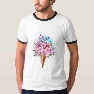 Rosa Sakura Ice Waffel T-Shirt