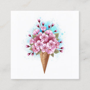 Rosa Sakura Ice Waffel Telefonnummerkarte