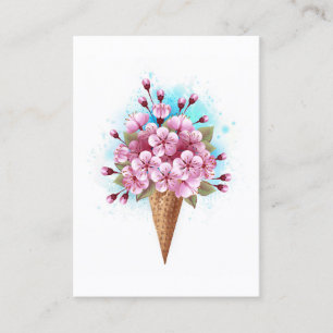 Rosa Sakura Ice Waffel Telefonnummerkarte