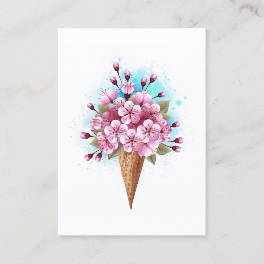 Rosa Sakura Ice Waffel Telefonnummerkarte (Vorderseite)