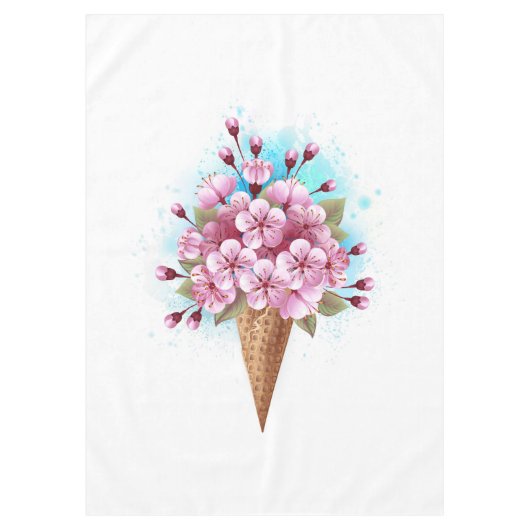 Rosa Sakura Ice Waffel Tischdecke (Vorderseite)