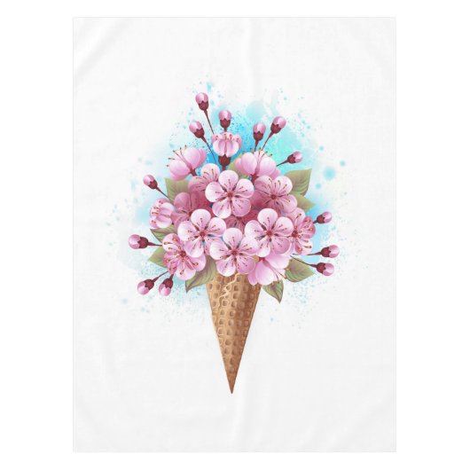 Rosa Sakura Ice Waffel Tischdecke (Vorderseite)