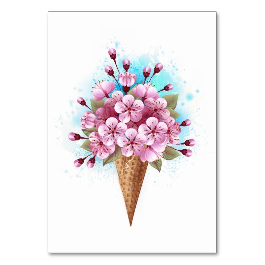 Rosa Sakura Ice Waffel Tischnummer (Vorderseite)
