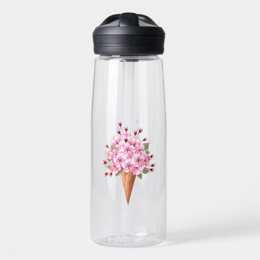 Rosa Sakura Ice Waffel Trinkflasche (Vorne)