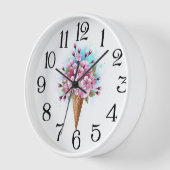 Rosa Sakura Ice Waffel Uhr (Winkel)