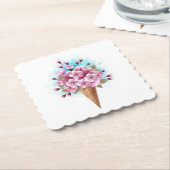 Rosa Sakura Ice Waffel Untersetzer (angewinkelt)