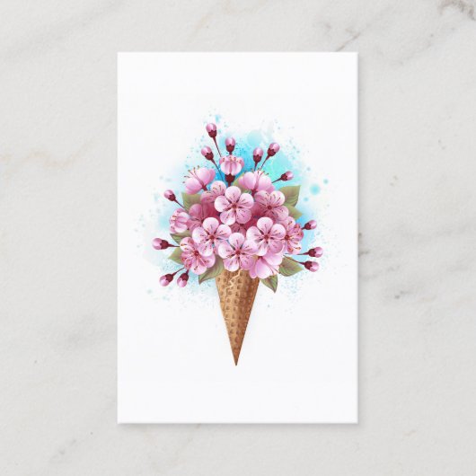 Rosa Sakura Ice Waffel Visitenkarte (Vorderseite)