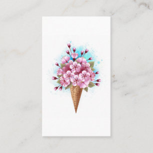 Rosa Sakura Ice Waffel Visitenkarte