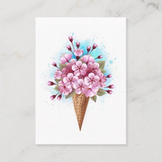 Rosa Sakura Ice Waffel Visitenkarte (Vorderseite)