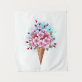 Rosa Sakura Ice Waffel Wandteppich (Vorderseite)