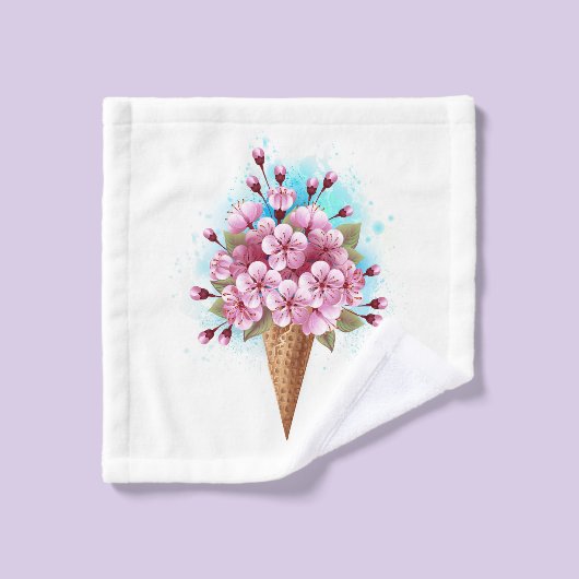 Rosa Sakura Ice Waffel Waschlappen (Waschlappen)