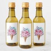 Rosa Sakura Ice Waffel Weinetikett (Flaschen)