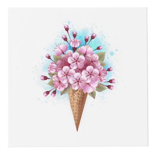 Rosa Sakura Ice Waffel Würfel (Rechts)