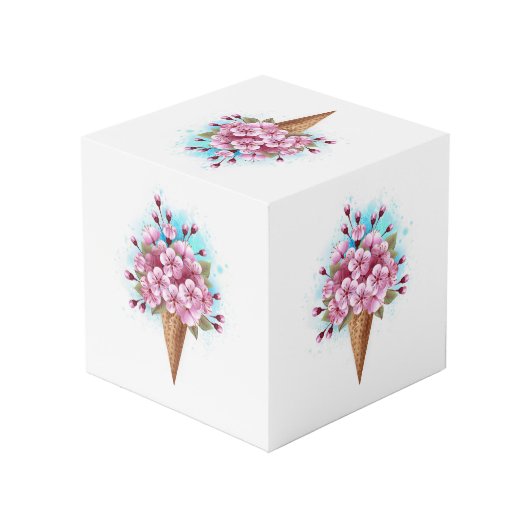 Rosa Sakura Ice Waffel Würfel (Rückseite Schrägansicht)