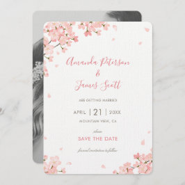 Rosa Sakura Japanisch Kirschblüten Save the Date Einladung