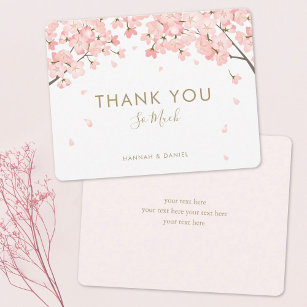 Rosa Sakura japanische Kirschblüten Hochzeit Dankeskarte