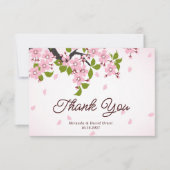 Rosa Sakura japanische Kirschblüten Hochzeit Dankeskarte (Vorderseite)