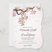 Rosa Sakura japanische Kirschblüten Hochzeit Einladung (Vorderseite)