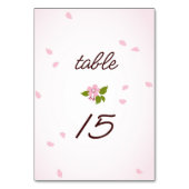 Rosa Sakura japanische Kirschblüten Hochzeit Tischnummer (Vorderseite)