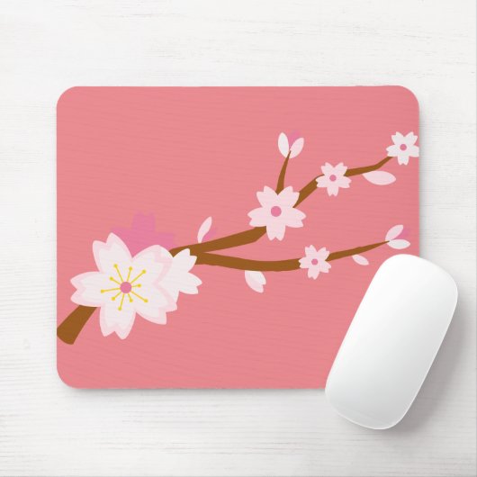Rosa Sakura Jerry Blossom Japanisch Mousepad (Mit Mouse)