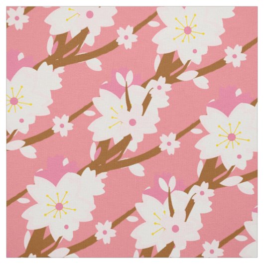 Rosa Sakura Jerry Blossom Japanisch Stoff (Muster)