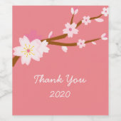 Rosa Sakura Jerry Blossom Japanisch Weinetikett (Einzelnes Label)