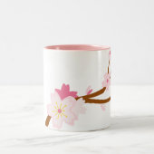 Rosa Sakura Jerry Blossom Japanisch Zweifarbige Tasse (Mittel)