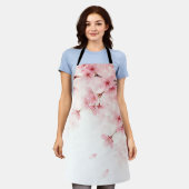 Rosa Sakura-Kirschblüten-Aquarellmuster Schürze (Getragen)