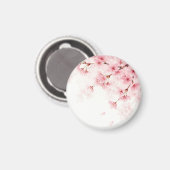 Rosa Sakura-Kirschblüten-Wasserfarbenmuster Magnet (Vorderseite/Rückseite)