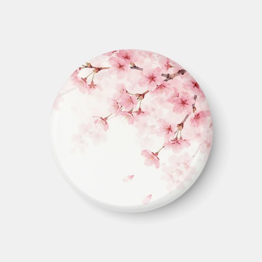 Rosa Sakura-Kirschblüten-Wasserfarbenmuster Magnet (Vorne)