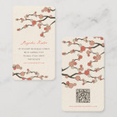 Rosa Sakura Oriental Zen Chinesische Kirschblüten Visitenkarte (Vorne/Hinten)