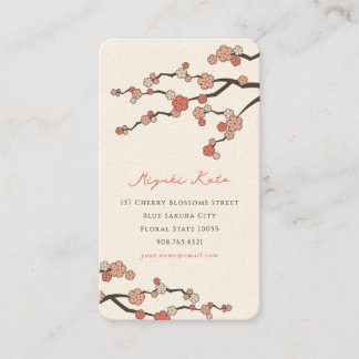 Rosa Sakura Oriental Zen Chinesische Kirschblüten Visitenkarte