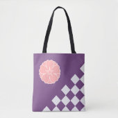 Rosa Sakura und kariertes Muster Tasche (Vorderseite)
