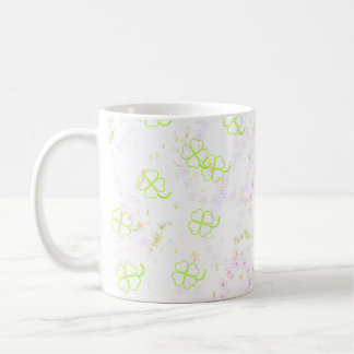 Rosa Sakura- und Kleeblatt-Botanik-Klassikermugge Kaffeetasse