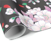 Rosa Sakura Vintages japanisches Muster Geschenkpapier (Rolleneckpunkt)