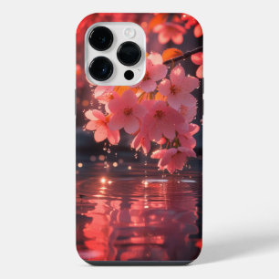 Rosa Sakurablüten über Wasser Stiller Frühling i iPhone 14 Pro Max Hülle