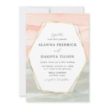 Rosa & Salbei Aquarell Gold Geometrische Hochzeit
