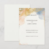 Rosa-Salbei-Blumen-Save-the-Date-Karte Save The Date (Vorne/Hinten)