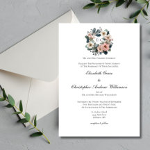Rosa Salbei Grün Florales Monogramm Elegante Hochz