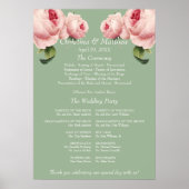 Rosa-Salbei Hochzeitsfeier Programm Poster (Vorne)
