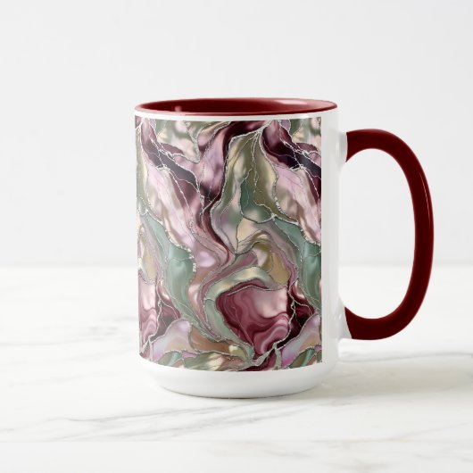 Rosa Salbei Marmor Tasse Luxus Abstrakte Kaffeetas (Rechts)