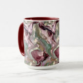 Rosa Salbei Marmor Tasse Luxus Abstrakte Kaffeetas (Vorderseite Links)