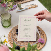 Rosa Salbei Whimsical Handschrift-Menü