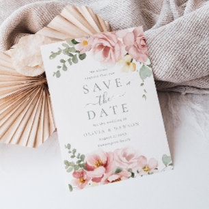 Rosa & Salbeigrüne göttliche Eleganz Hochzeit Save The Date