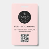 Rosa Salon-Foto-Name-ID-Abzeichen Ausweis (Rückseite)