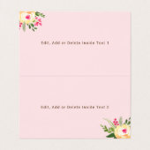 Rosa Salon Haare Makeup Weiße Streifen Visitenkarten (Innenseite Aufgefaltet)