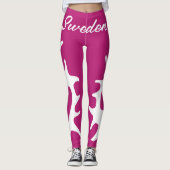 Rosa samiskt inspirererade tecken leggings (Vorderseite)